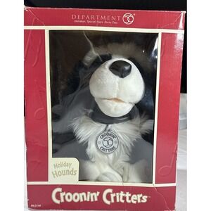 Dept 56 Animated Singing Plush Croonin Critters Border Collie Dog12"Stuffedworks